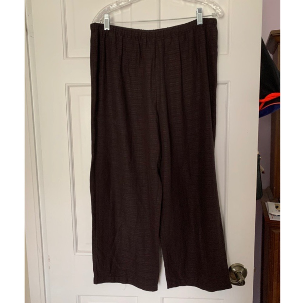 Eileen Fisher Elastic Waist Linen Cropped Pants